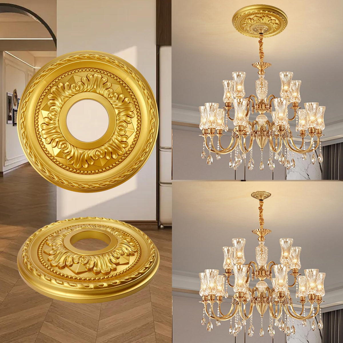 Ceiling Medallions for Fans, 12.2" Small Ceiling Medallion