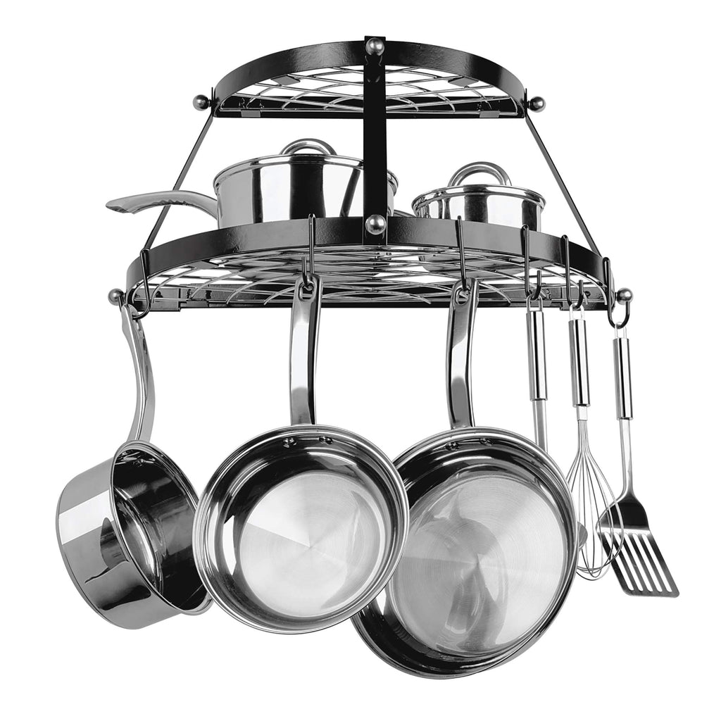 Wall-Mounted Pot Rack, Black