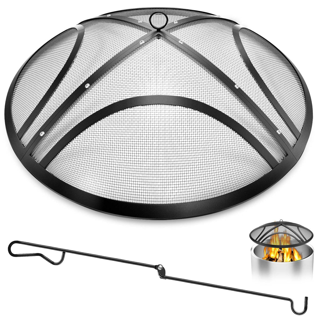 ARC Fire Pit Spark Screen, 22 Inch with Handle & Poker