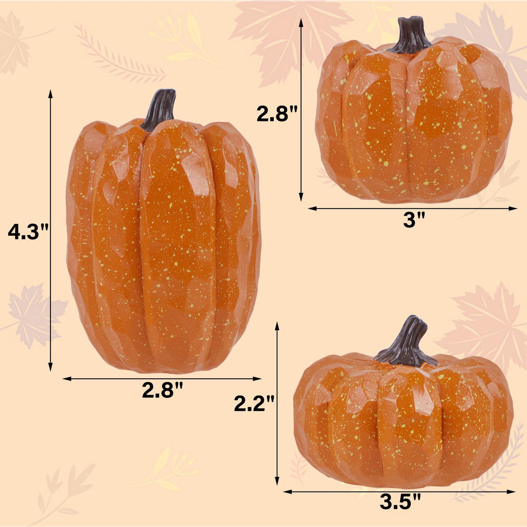 Artificial Pumpkins Decor Orange Pumpkin Fall Decoration, Set of 3
