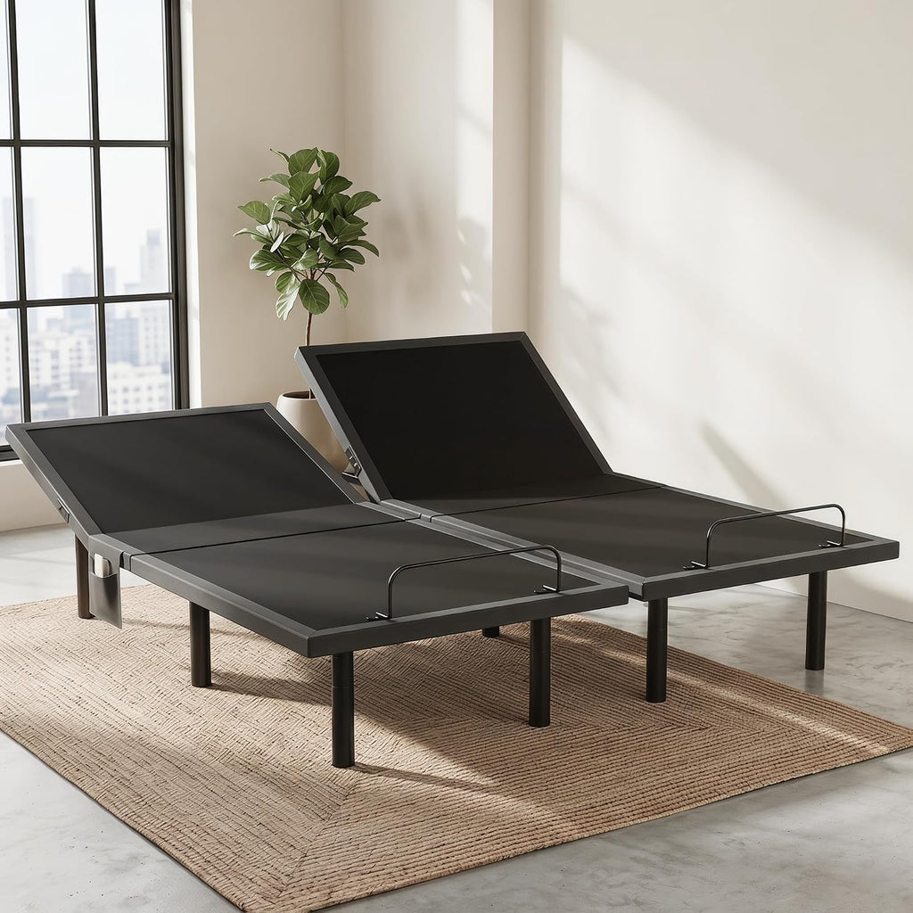 Split King Adjustable Bed Frame Electric Base, Head & Foot Incline