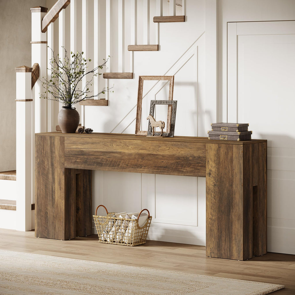 71-Inch Long Console Table, Farmhouse Sofa Console