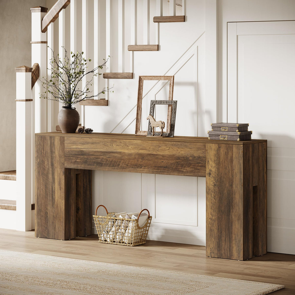 71-Inch Long Console Table, Farmhouse Sofa Console