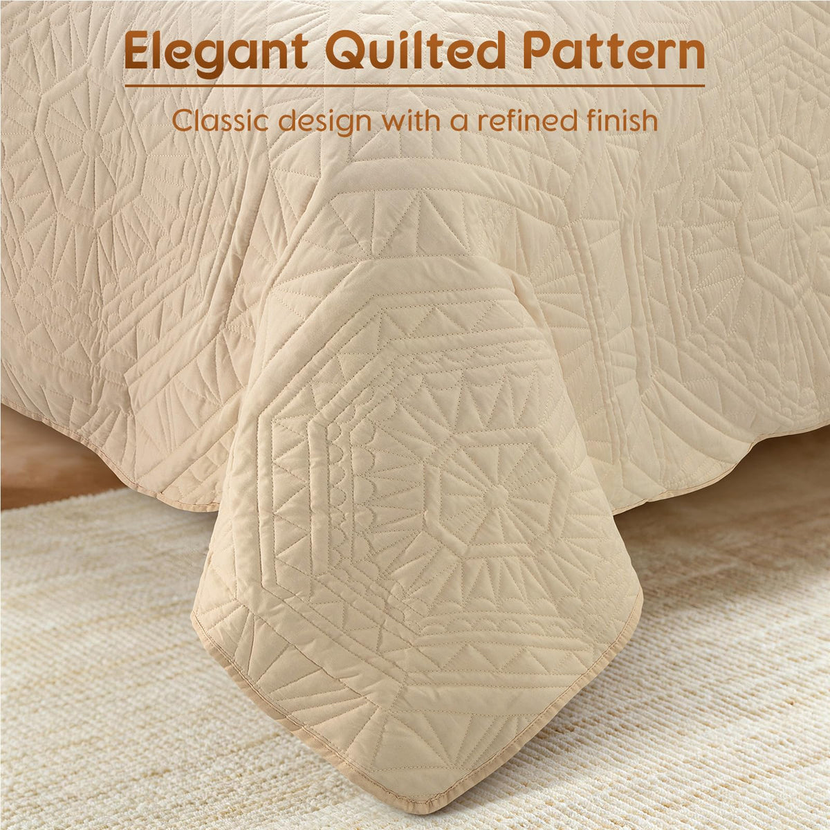 100% Cotton Paisley Quilt Set King Size, Cozy Lightweight