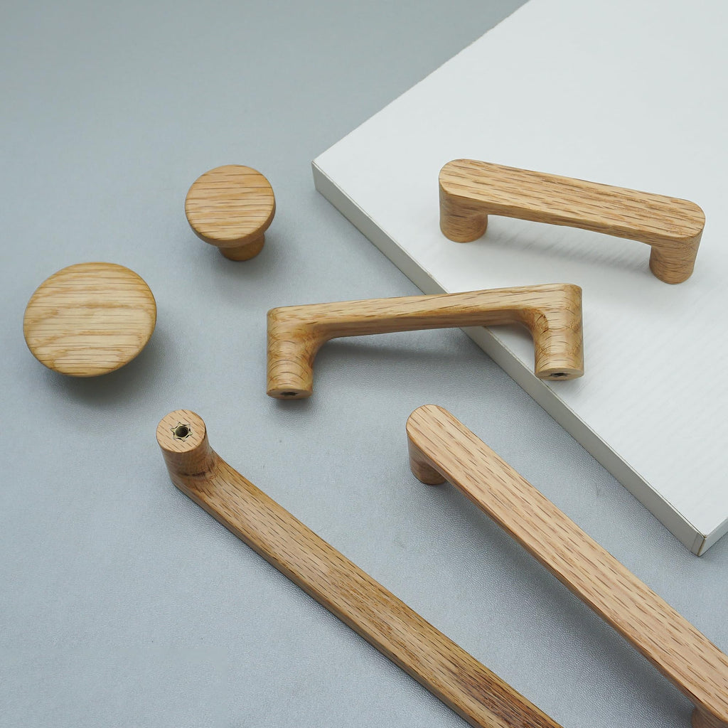 6 Pack White Oak Wood Drawer Pulls Handes Rustic Cabinet Pulls Handles Wood Dresser Knob Kitchen Furniture Hardware