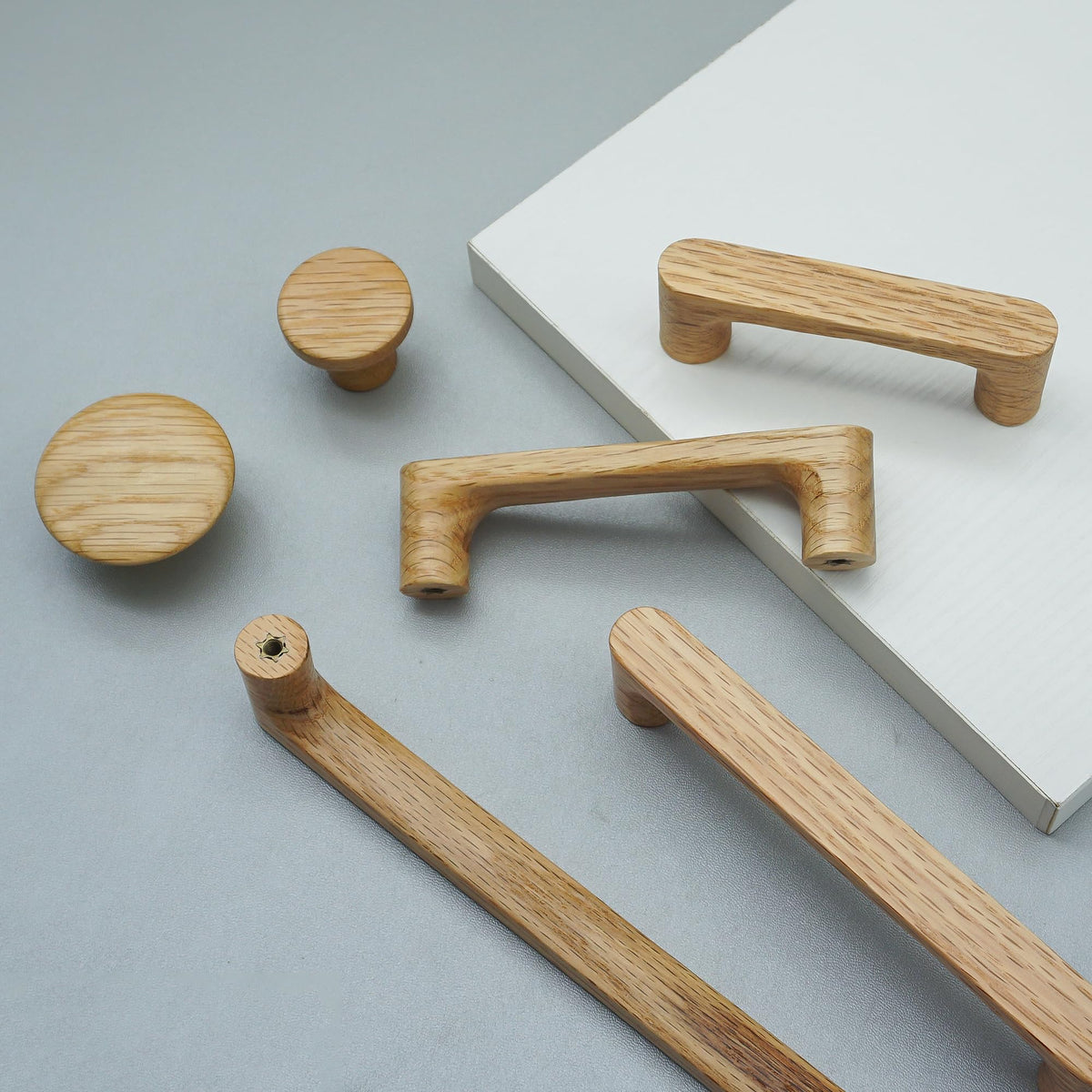 6 Pack White Oak Wood Drawer Pulls Handes Rustic Cabinet Pulls Handles Wood Dresser Knob Kitchen Furniture Hardware
