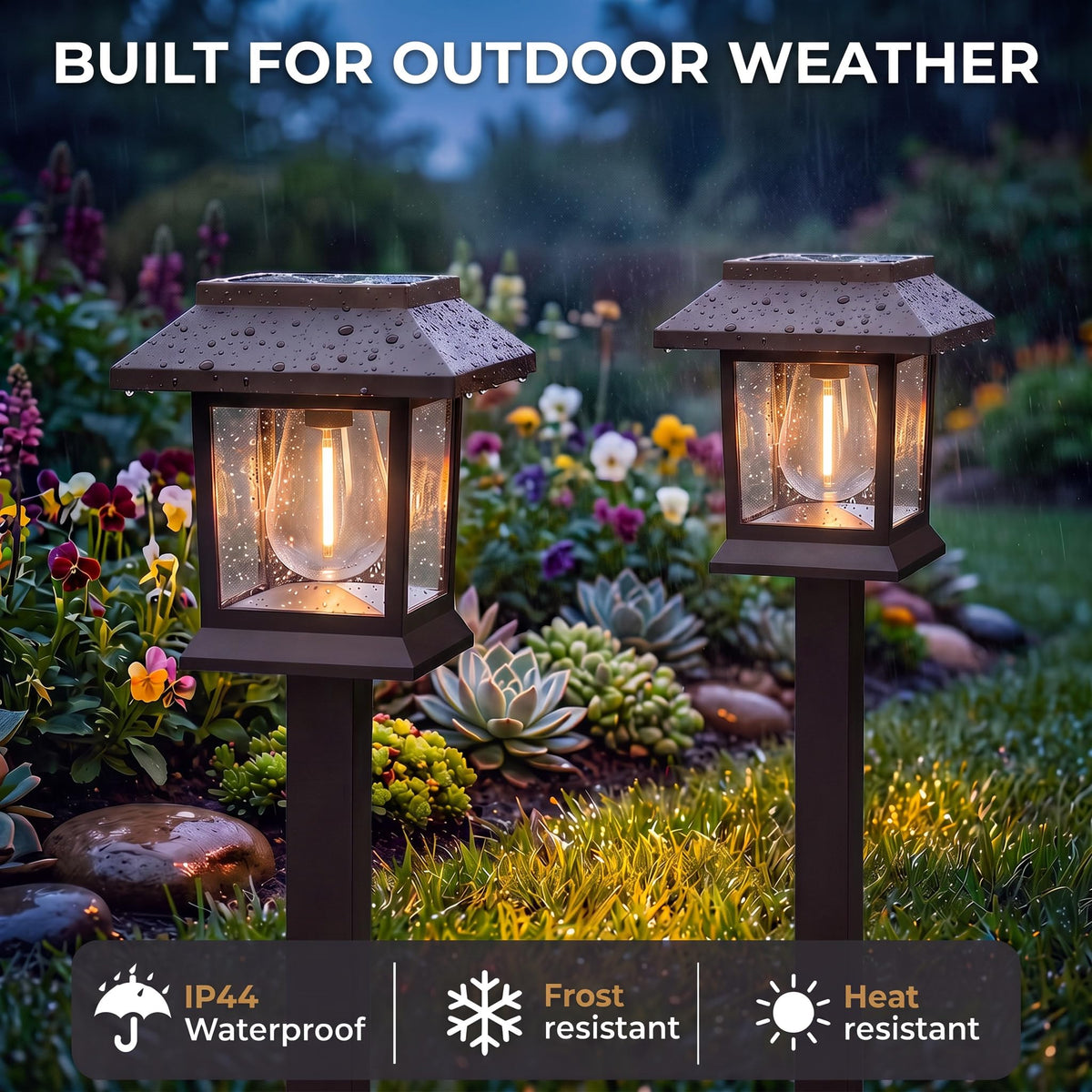 Solar Outdoor Lights, 12 Pack Solar Pathway Lights Waterproof, Landscape Lighting for Path Walkway Lawn Garden Yard