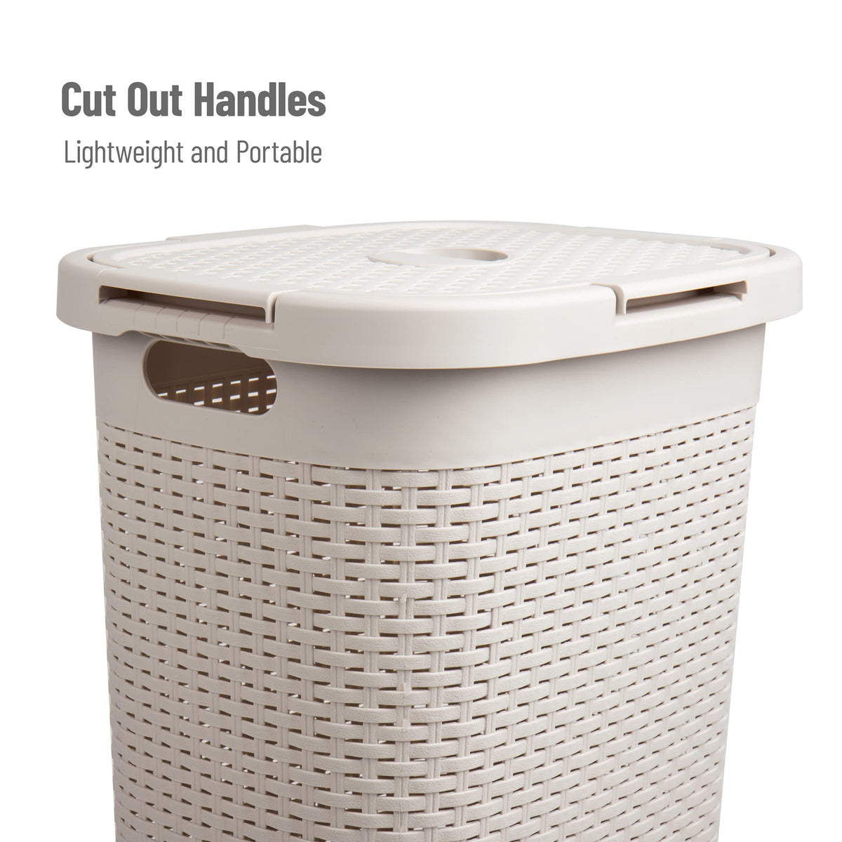 Slim Laundry Hamper with Lid, 60L Tall Clothes Basket, Narrow Tapered Design s, Closets and Laundry Rooms, Plastic