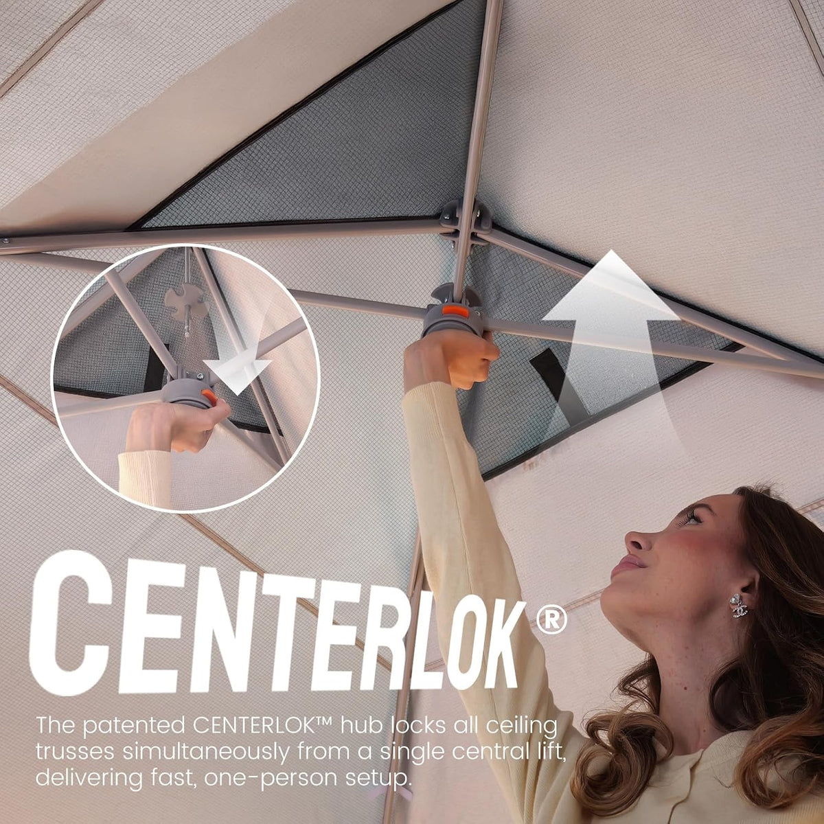 10x10 Pop Up Canopy Tent, Grid Grey | Beach Tent with One Push Setup,STO-N-Go Cover Bag,Silver Coated Top,Outdoor Sun