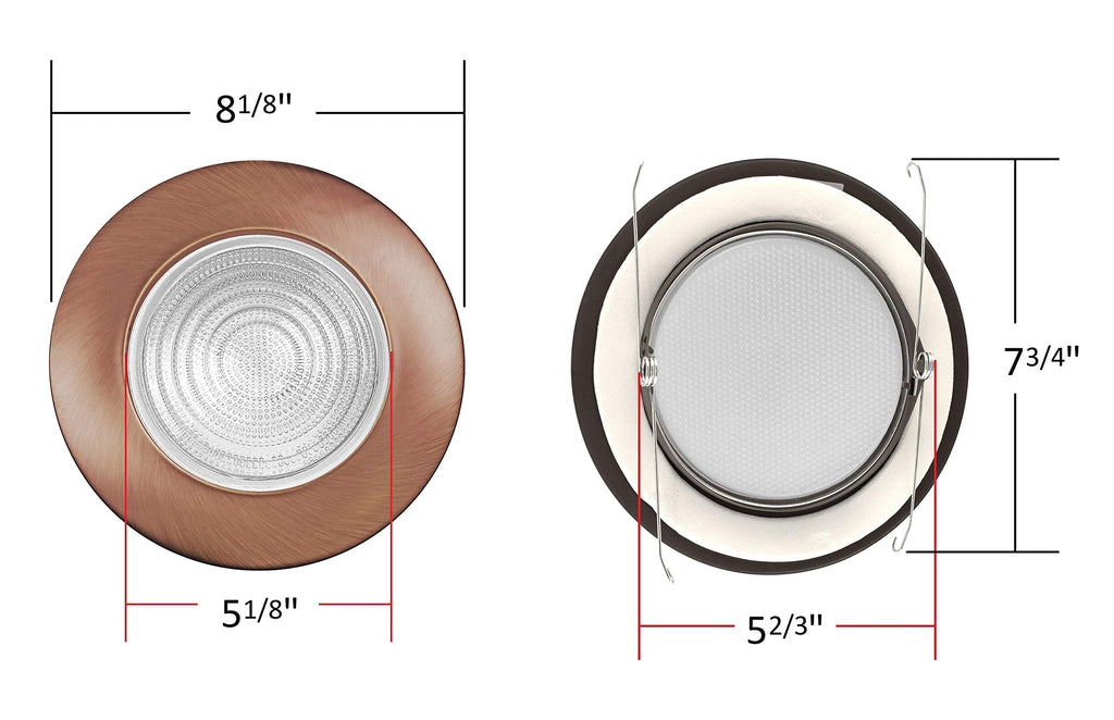 6 inch Bronze Recessed Shower Trim with Glass Fresnel Lens (17502BZ)