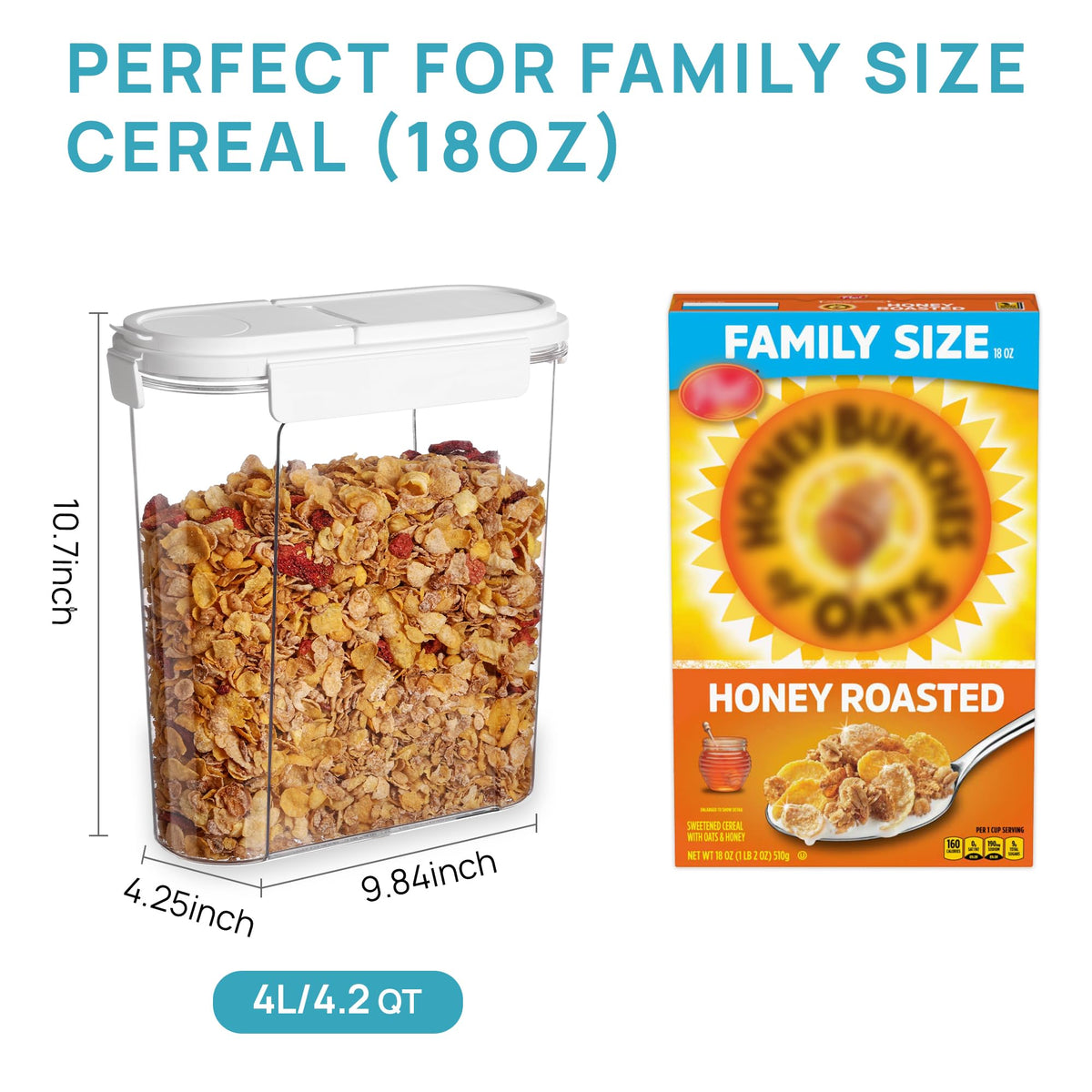 Cereal Containers Set, 3 PCS, 135.2oz/4L