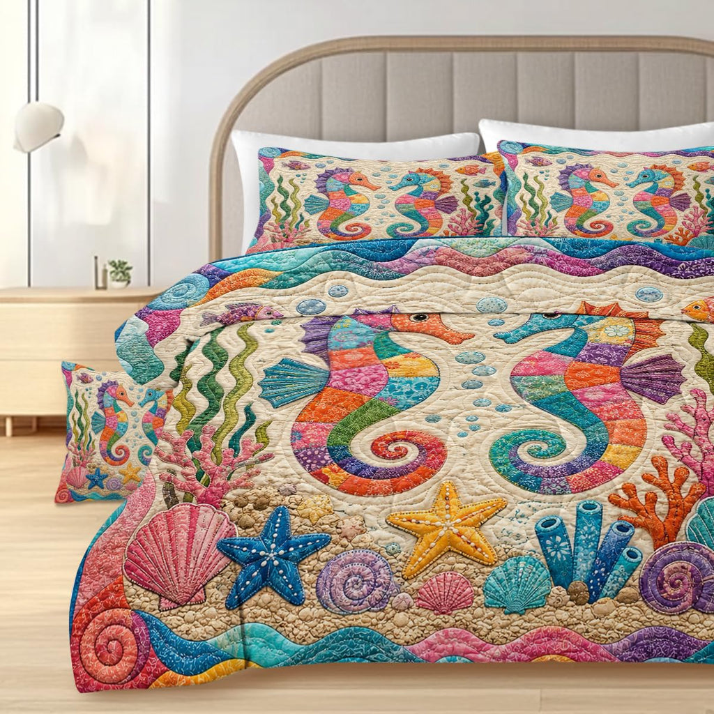 Ocean Seahorse Comforter Colorful Comforter Set