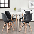 Inspired Eames Style Set of 4 Dining DSW Chairs, Shell PP Lounge Side Chairs w/Beech Wood Legs & Mesh Design, Modern Side Chairs Living