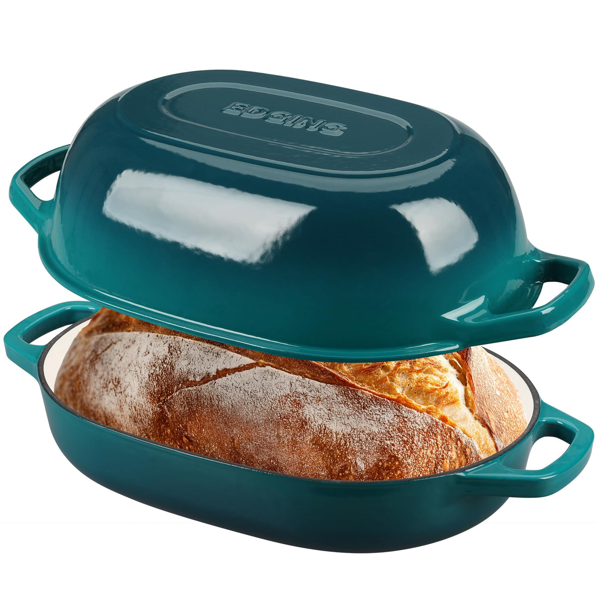 Enameled Cast Iron Oval Dutch Oven Pot with Lid, Dutch Oven for Sourdough Bread Baking, Bread Oven, Bread Dutch Oven