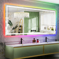 88x38 LED Bathroom Mirror with Lights, RGB Backlit Lighted Mirror