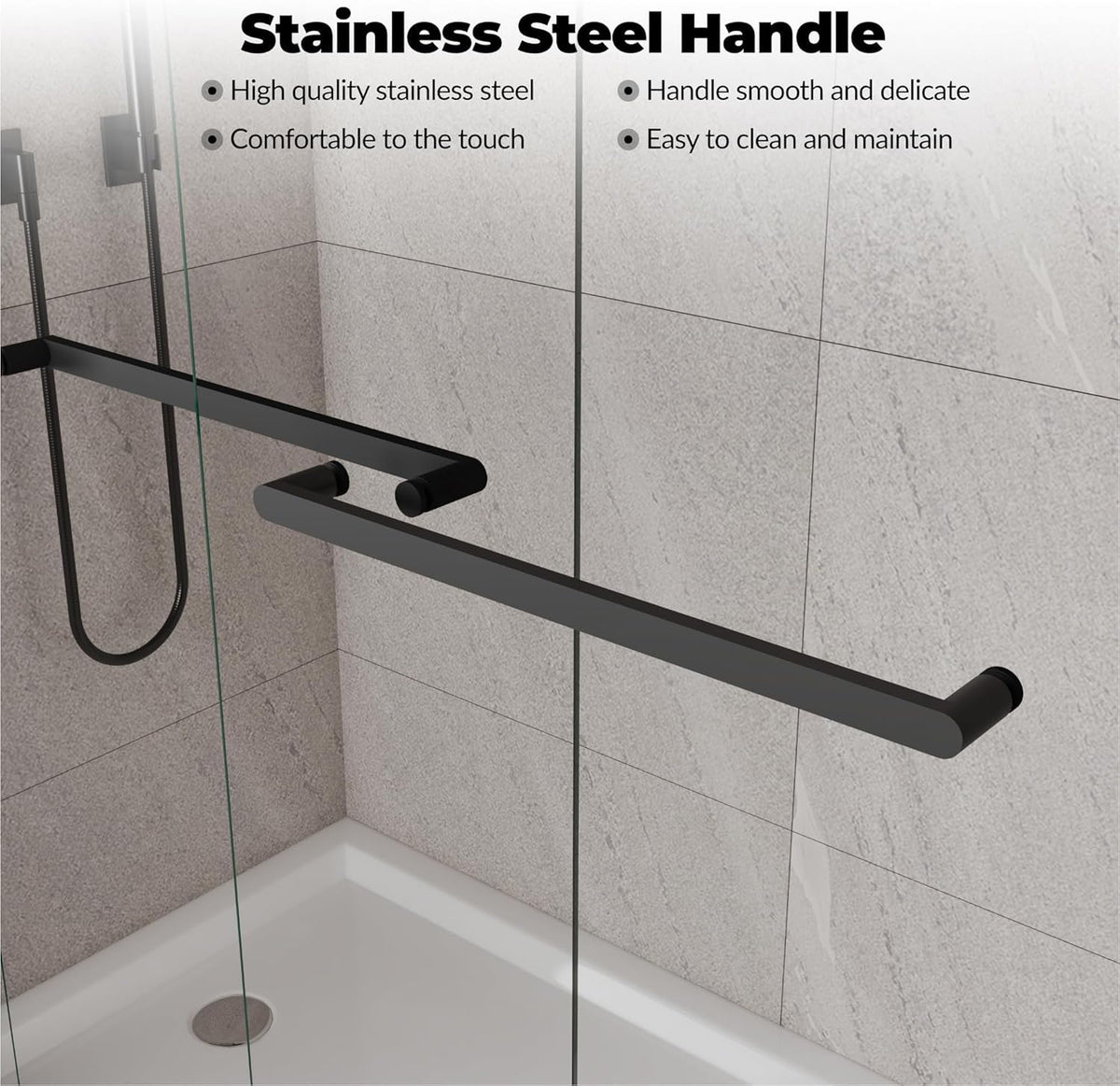 44" - 48" W x 72" H Semi-Frameless Double Sliding Shower Door