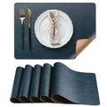 Placemats Set of 6, Reversible Dual-Color Faux Leather Place Mats