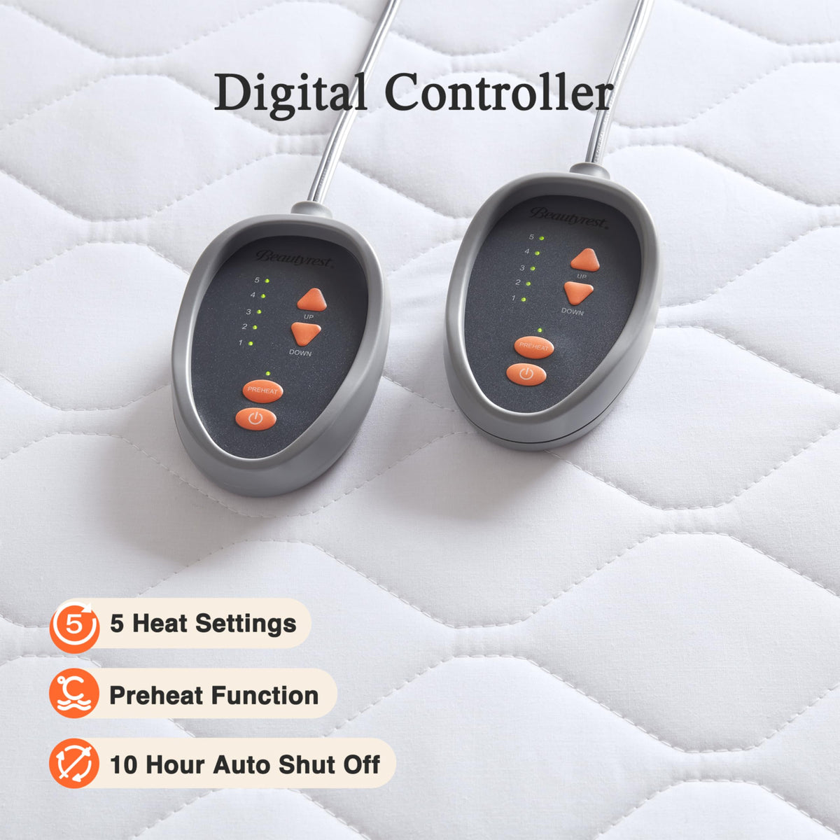Cotton Blend Heated Mattress Pad Secure Comfort Technology - Luxury Quilted Electric Mattress Pad with Deep Pocket