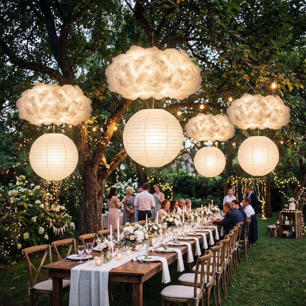 Inspired Noguchi Style 5 Pcs 18 Inch Large White Paper Lanterns Gaint Round Paper Lamp