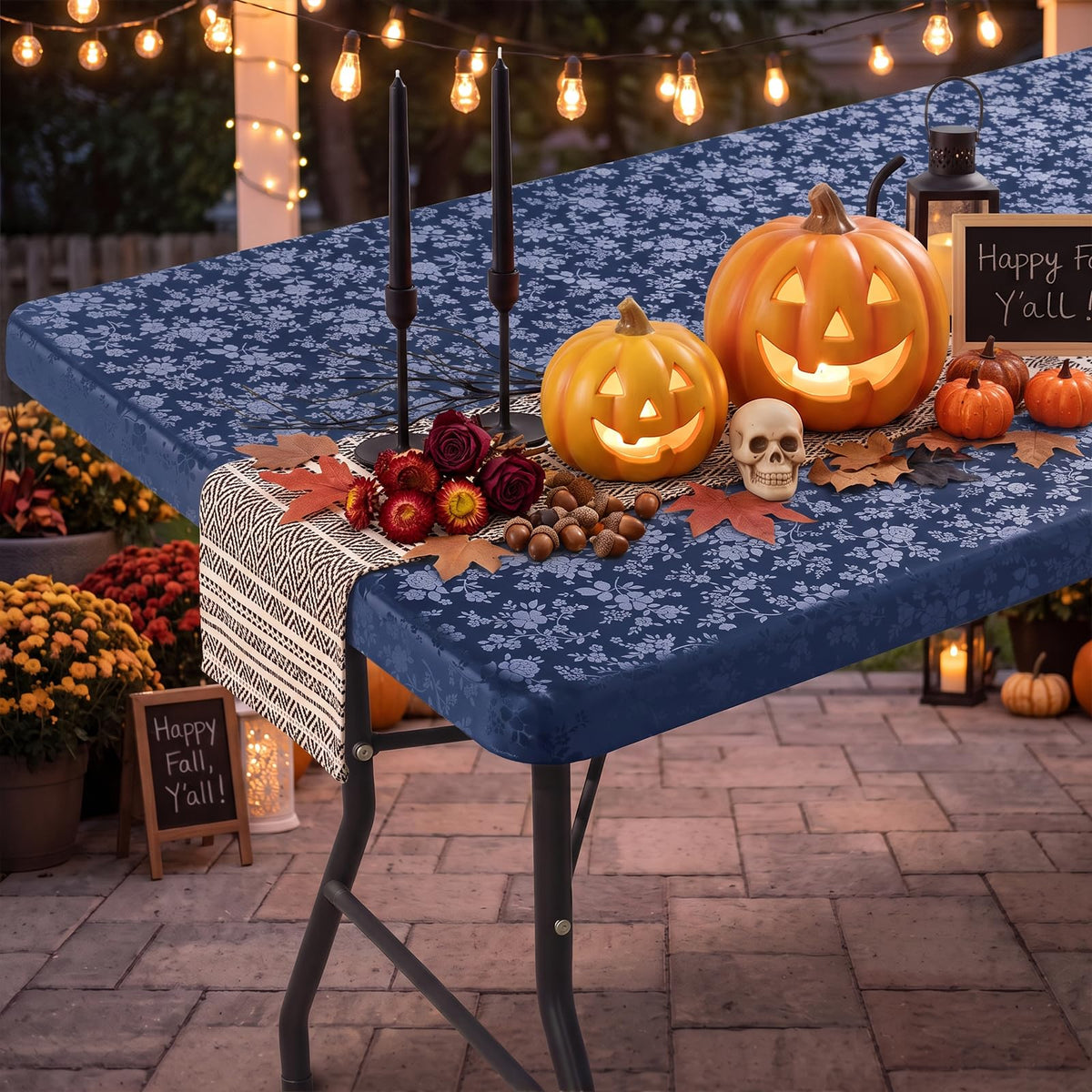 Heavy Duty Vinyl Fitted Tablecloths for 5 Foot Rectangle Tables