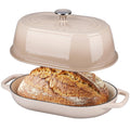 Enameled Cast Iron Dutch Oven Pot with Dome Lid, Oval Bread Oven made Sourdough Bread Baking, Oven Safe up to 500°F