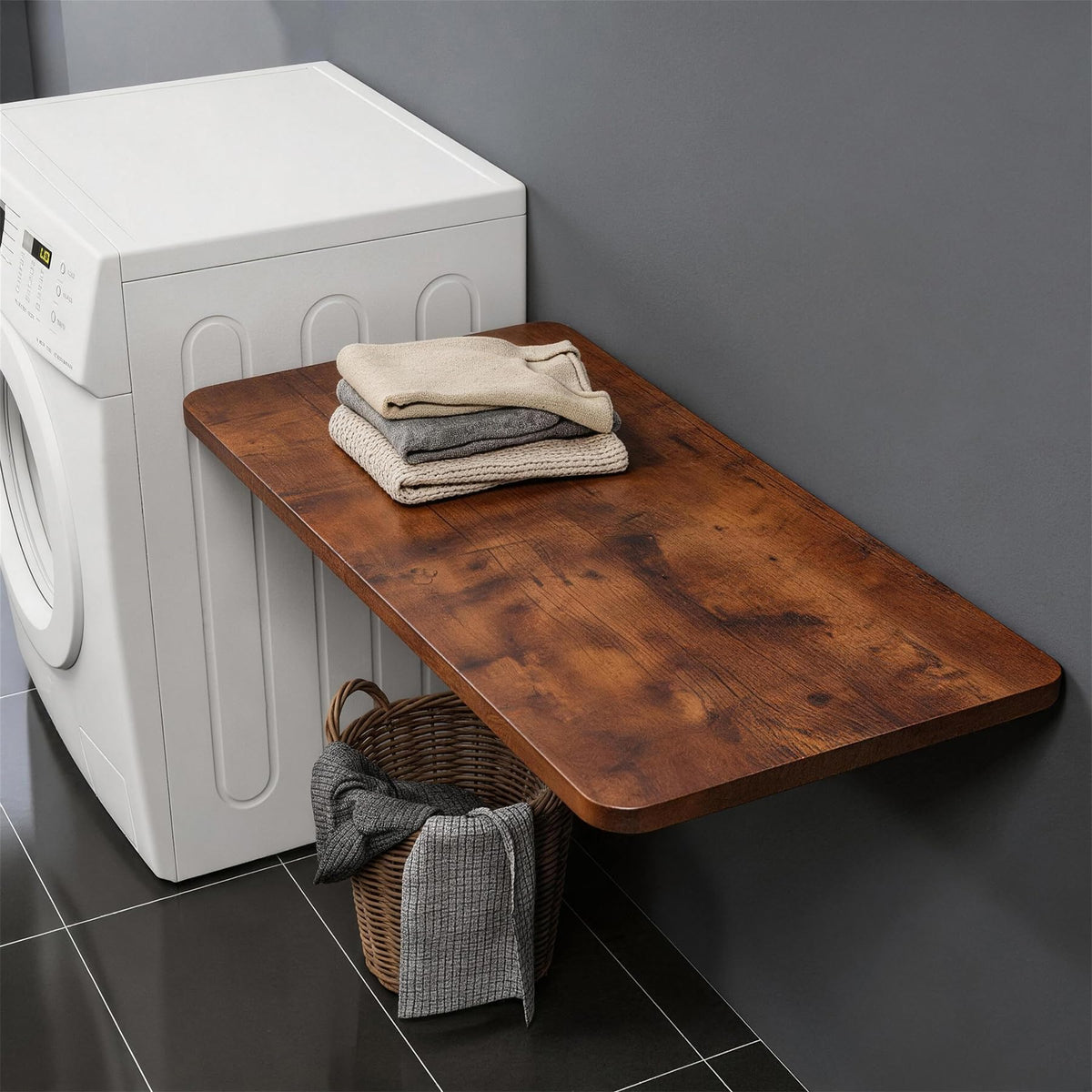 Wall Mounted Folding Table 39.4"L x 19.7"W, Brown