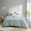 Cotton Duvet Cover Queen Size - 100% Cotton Duvet Cover Set, Boho Bedding Set for All Seasons Farmhouse Bedding Duvet