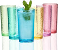 20-ounce Acrylic Glasses Plastic Tumbler, set of 6 Multicolor - Hammered Style, Dishwasher Safe, BPA Free
