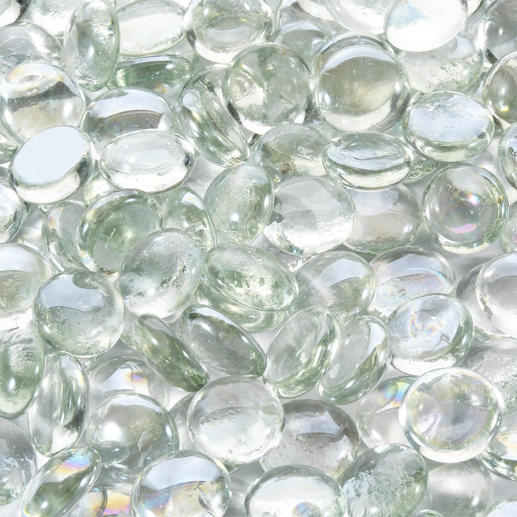 20 Pounds Firepit Glass, 3/4 Inch Glass Beads, Rocks for Fire Pit Table, Fireplace and Fire Bowl, Crystal Luster