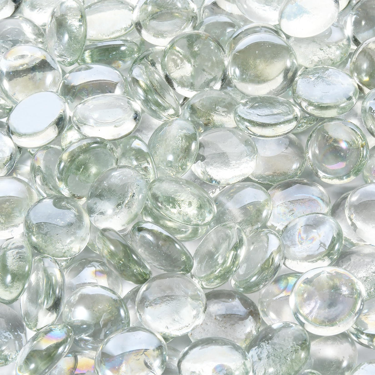 20 Pounds Firepit Glass, 3/4 Inch Glass Beads, Rocks for Fire Pit Table, Fireplace and Fire Bowl, Crystal Luster