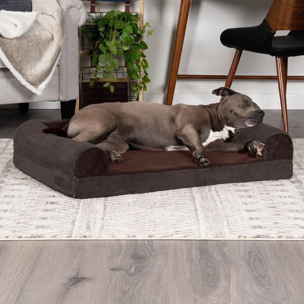 Orthopedic Dog Bed for Large/Medium Dogs w/ Removable Bolsters & Washable Cover, For Dogs Up to 55 lbs - Sherpa &