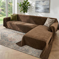 2 Pieces Sectional Couch Covers L Shaped Cover XL Coffee