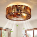 20" Flush Mount Caged Ceiling Fan with Light & Remote