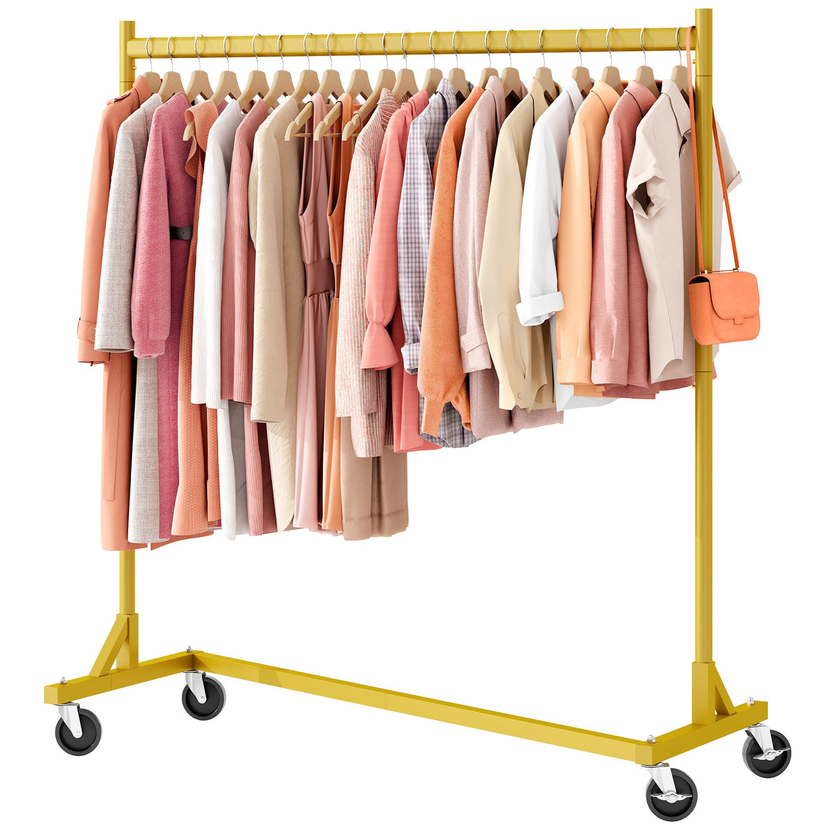 Z Rack, Rolling Clothes Racks with Z-Base, Heavy Duty Garment Rack, Clothing Racks for Hanging Clothes, Sturdy Metal