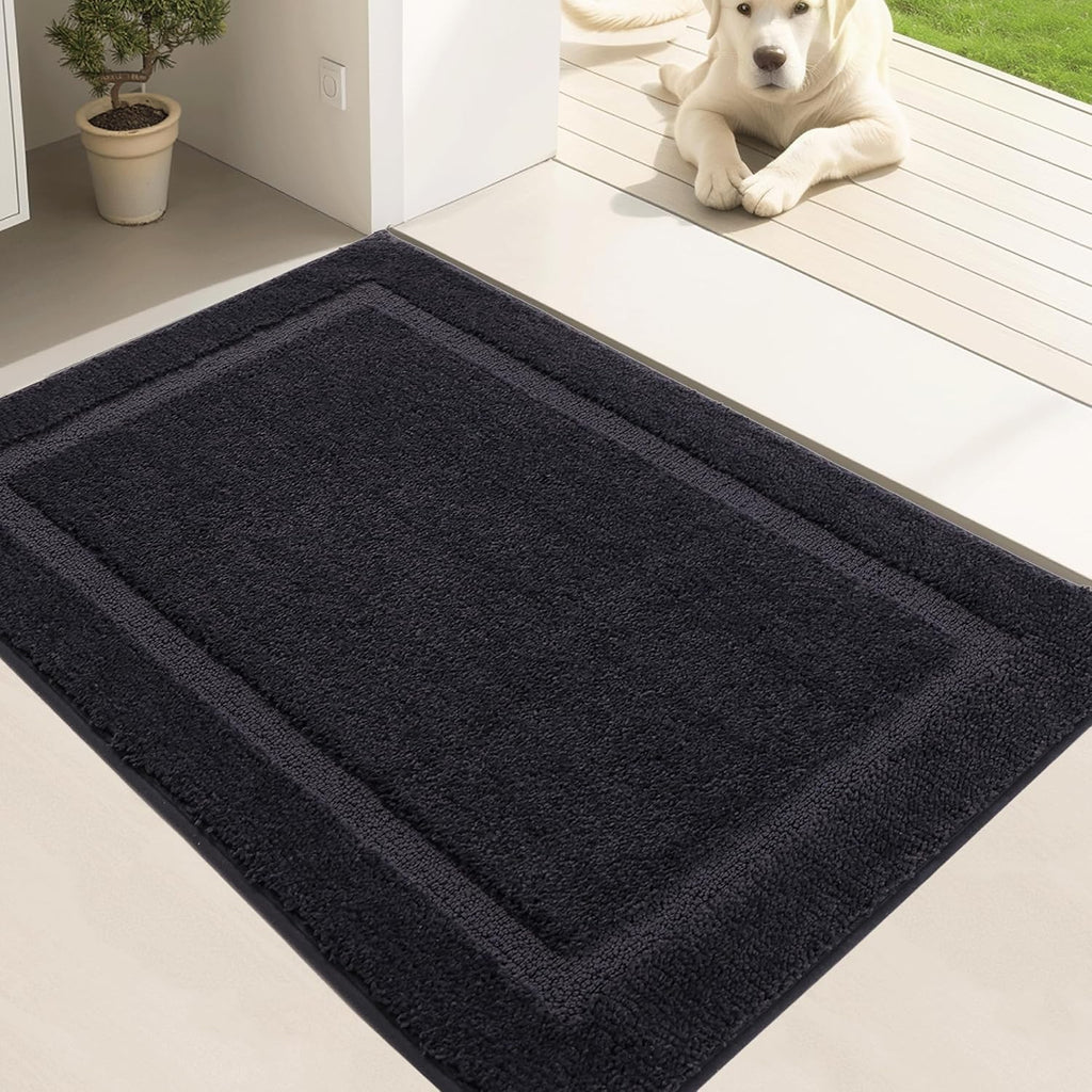 Door Mat Indoor Entrance, Dirt Trapper Entryway Rug with Non-Slip Rubber Backing, Washable Inside Front Entry Rugs