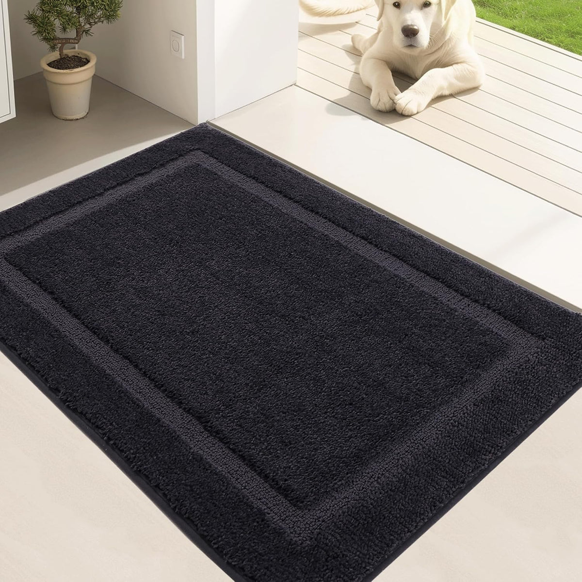 Door Mat Indoor Entrance, Dirt Trapper Entryway Rug with Non-Slip Rubber Backing, Washable Inside Front Entry Rugs