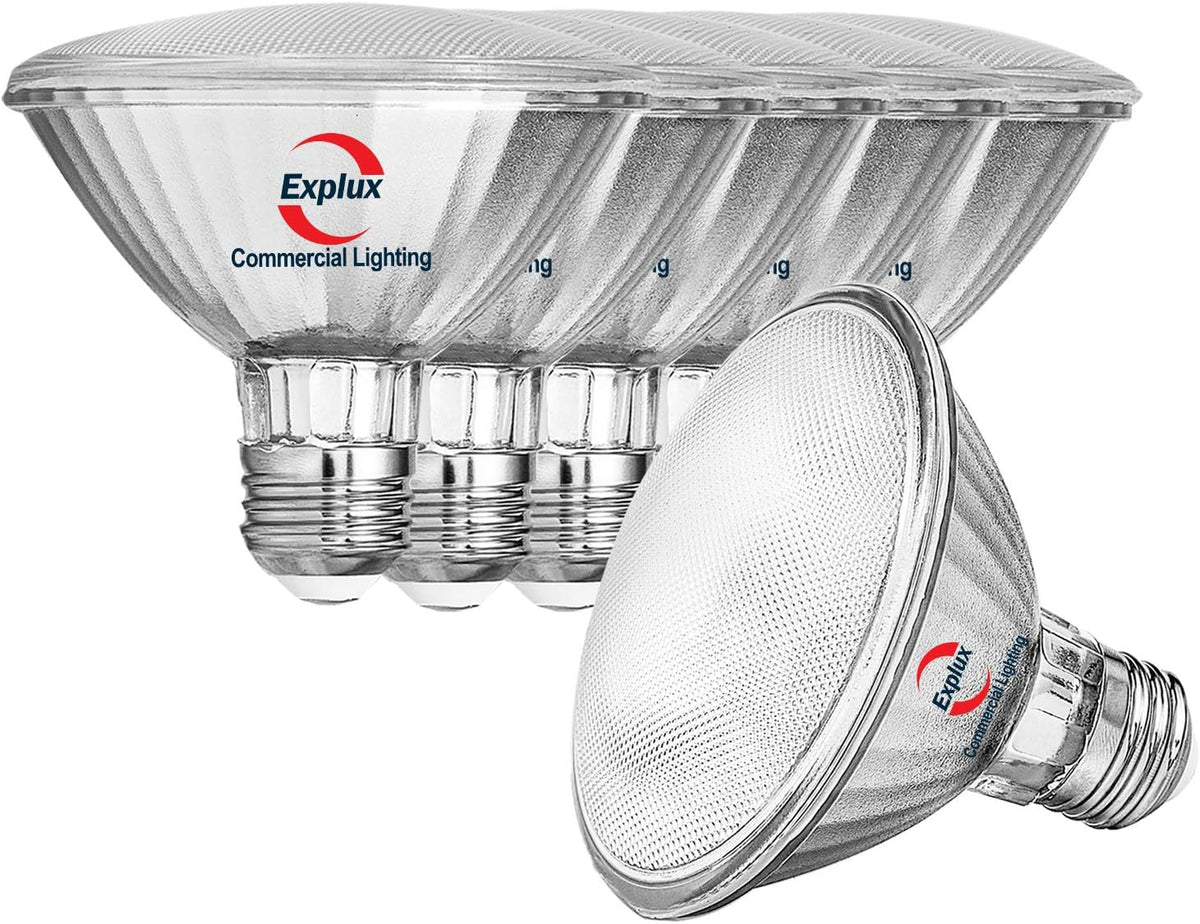 Full Glass PAR30 Short Neck LED Bulb, 75W Eq., Soft White 2700K 6-Pk