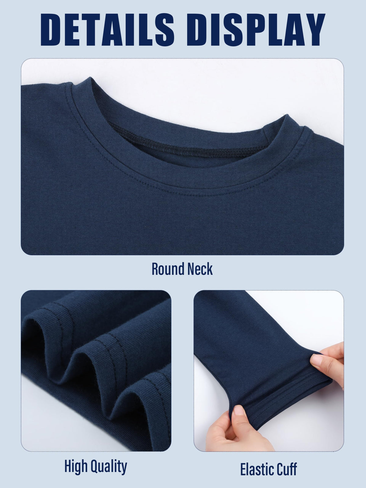 5 Pack Boy and Toddlers Long Sleeve Tees Kids T-Shirts Cotton Top