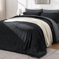 Black Seersucker Comforter Set, 7-Piece Bed in a Bag