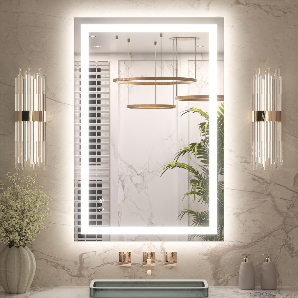 40x24 Inch LED Bathroom Mirror with Lights, Frontlit & Backlit