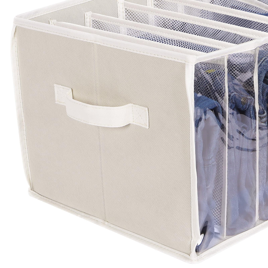 Pants Organizer for Closet Closet Drawer Organizer, Beige, 6 Pack