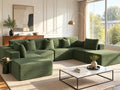 138" Oversized Boneless Couch, Modular Sectional Couches U Shaped Cloud Couch with Deep Seat No Assembly Required