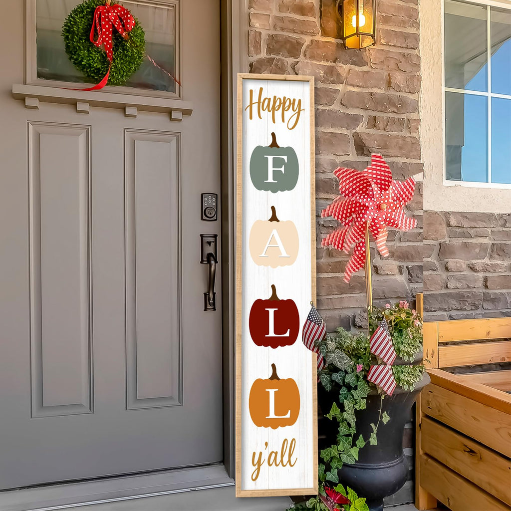 Happy Fall yall Porch Sign, Wood, 45"X9"