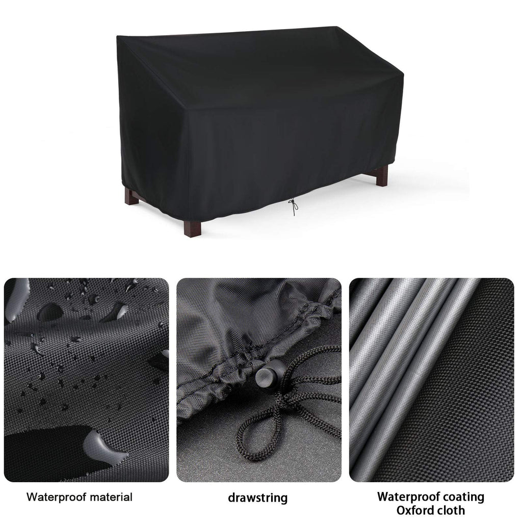 64" Outdoor Patio Bench Cover for 3 Seat Outside Park Loveseat