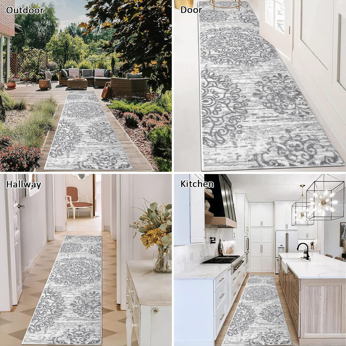 Hallway Runner Rug 2'x8', Washable Non Slip Kitchen Rug Runner