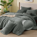Comforter Set 7 Pieces, Charcoal Gray Bed in a Bag