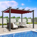 Morgan Outdoor Retractable Pergola with Sun Shade Canopy Patio Aluminum Pergola Shelter for Backyard Deck Garden