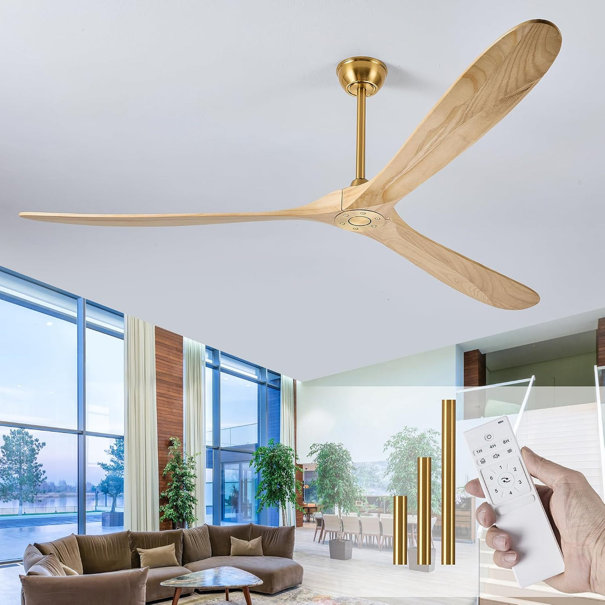 84" Ceiling Fan with Remote, No Light