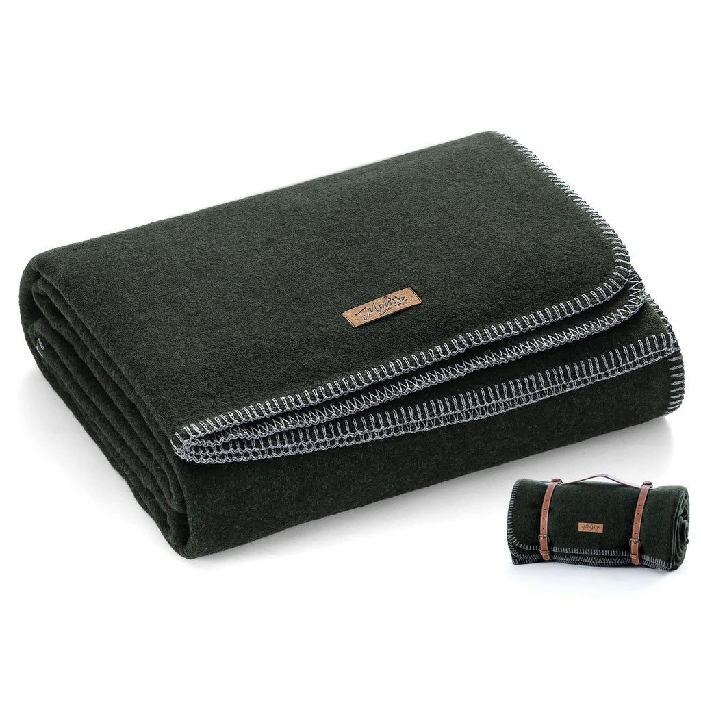 100% Wool Blanket, 62" x 48", Warm, Thick, Military, Camping Gear