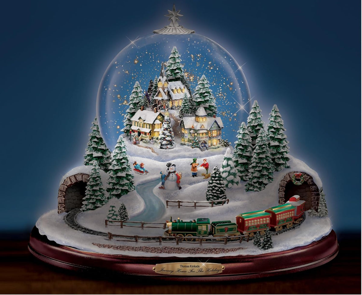 Thomas Kinkade Village Snowglobe: Lights, Music and Motion